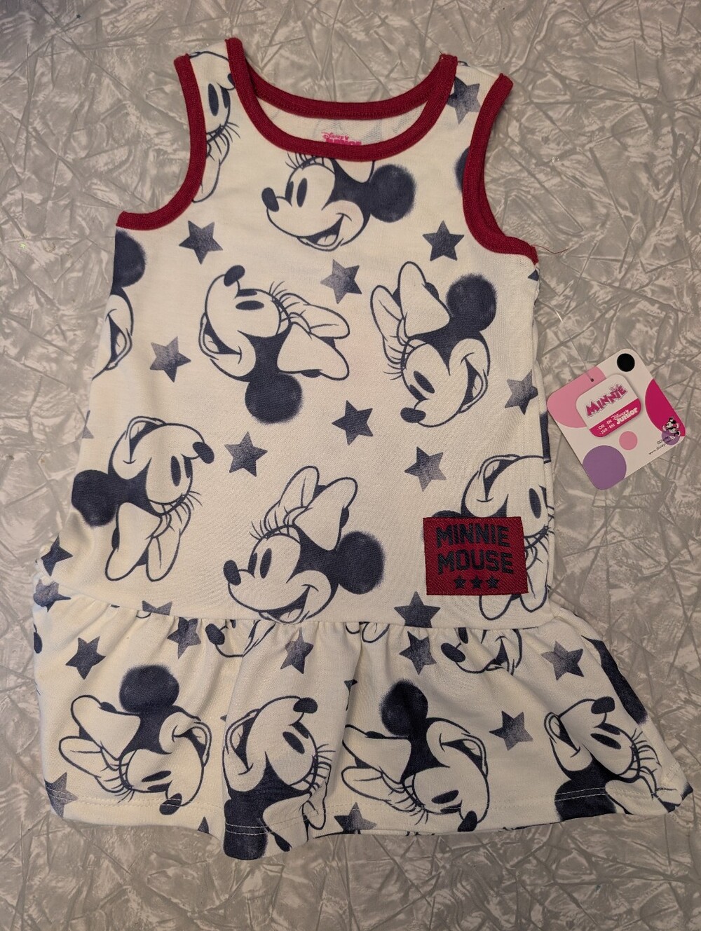 Disney Minnie Graphic Tank Dress 18M - White, Navy & Red - NWT
